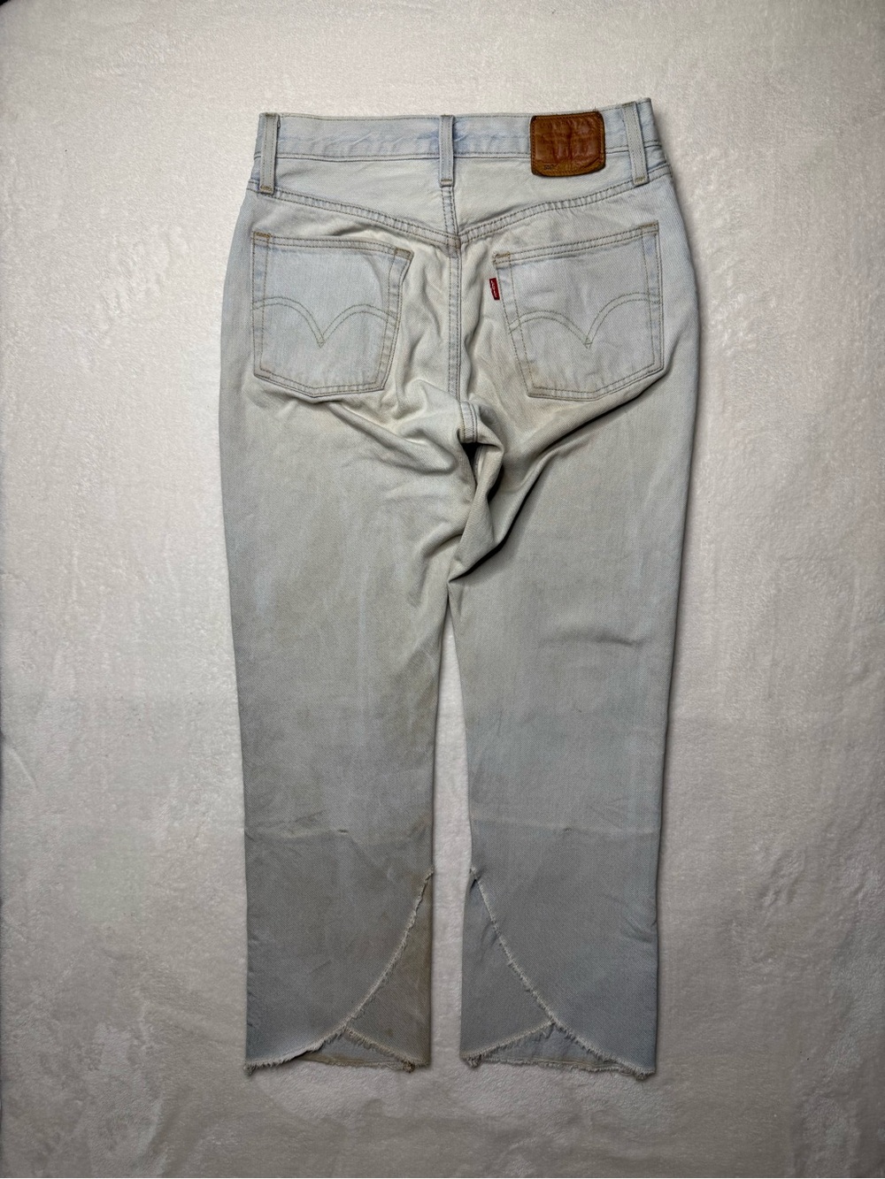 Levi's - Light Wash Mid-rise Asymmetric Straight Leg Jeans 100% Cotton